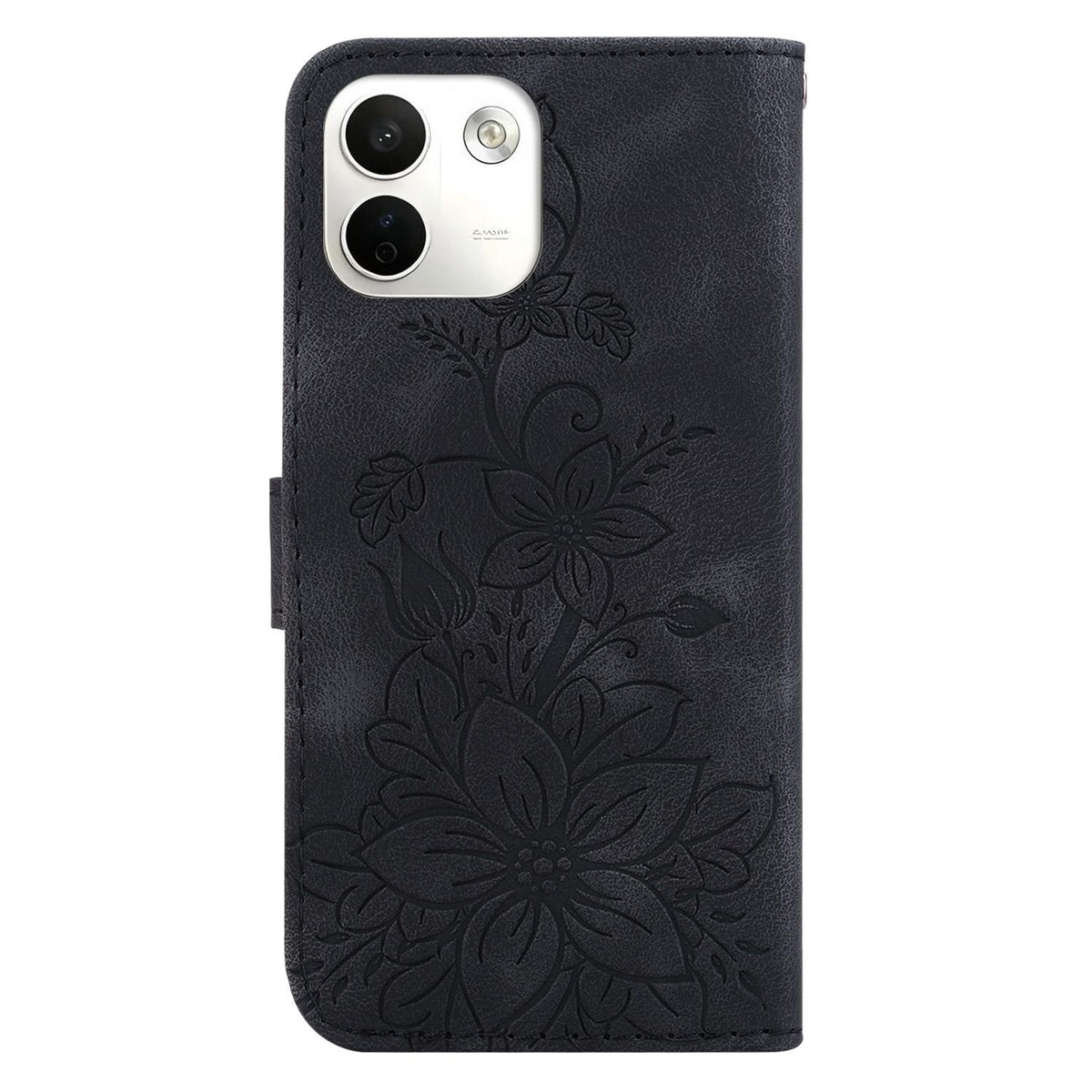 For Redmi Note 17 Pro Max / Note 17 Pro+ 5G Lily Embossed Leather Phone Case - Black - EDA006711027F