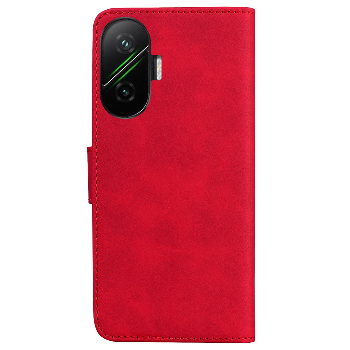 For Redmi Turbo 4 Pro / Xiaomi Poco F7 Skin Feel Pure Color Flip Leather Phone Case - Red - EDA006713322B