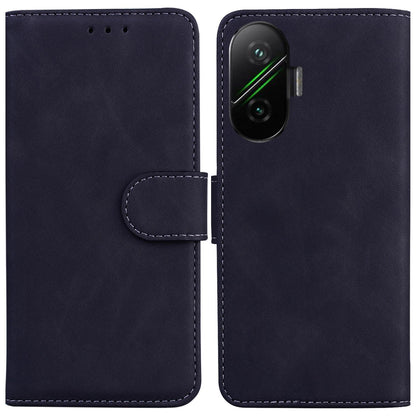 For Redmi Turbo 4 Pro / Xiaomi Poco F7 Skin Feel Pure Color Flip Leather Phone Case - Black - EDA006713322F