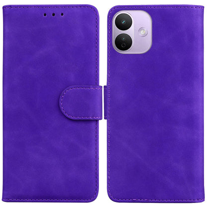 For Redmi Note 17 5G Global 169.7mmmm Skin Feel Pure Color Flip Leather Phone Case - Purple - EDA006713325A