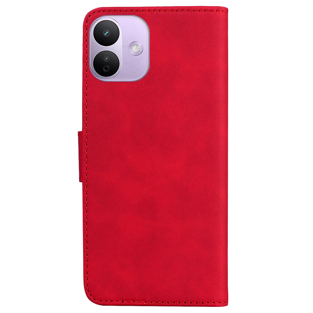 For Redmi Note 17 5G Global 169.7mmmm Skin Feel Pure Color Flip Leather Phone Case - Red - EDA006713325B