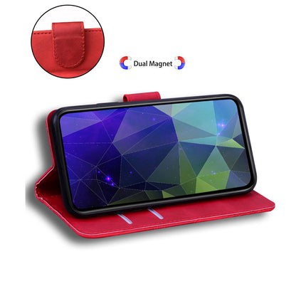 For Redmi Note 17 5G Global 169.7mmmm Skin Feel Pure Color Flip Leather Phone Case - Red - EDA006713325B