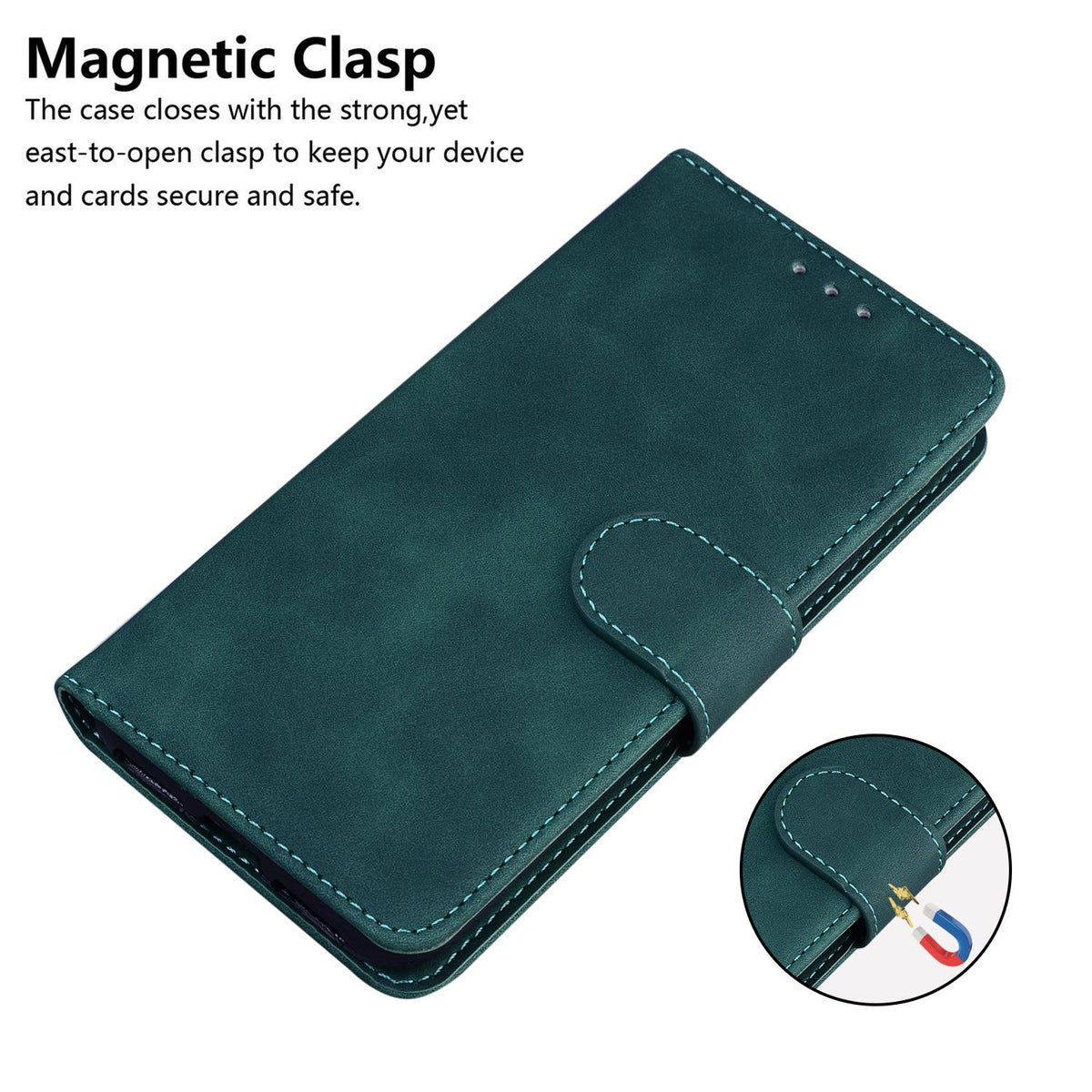 For Redmi Note 17 5G Global 169.7mmmm Skin Feel Pure Color Flip Leather Phone Case - Green - EDA006713325C