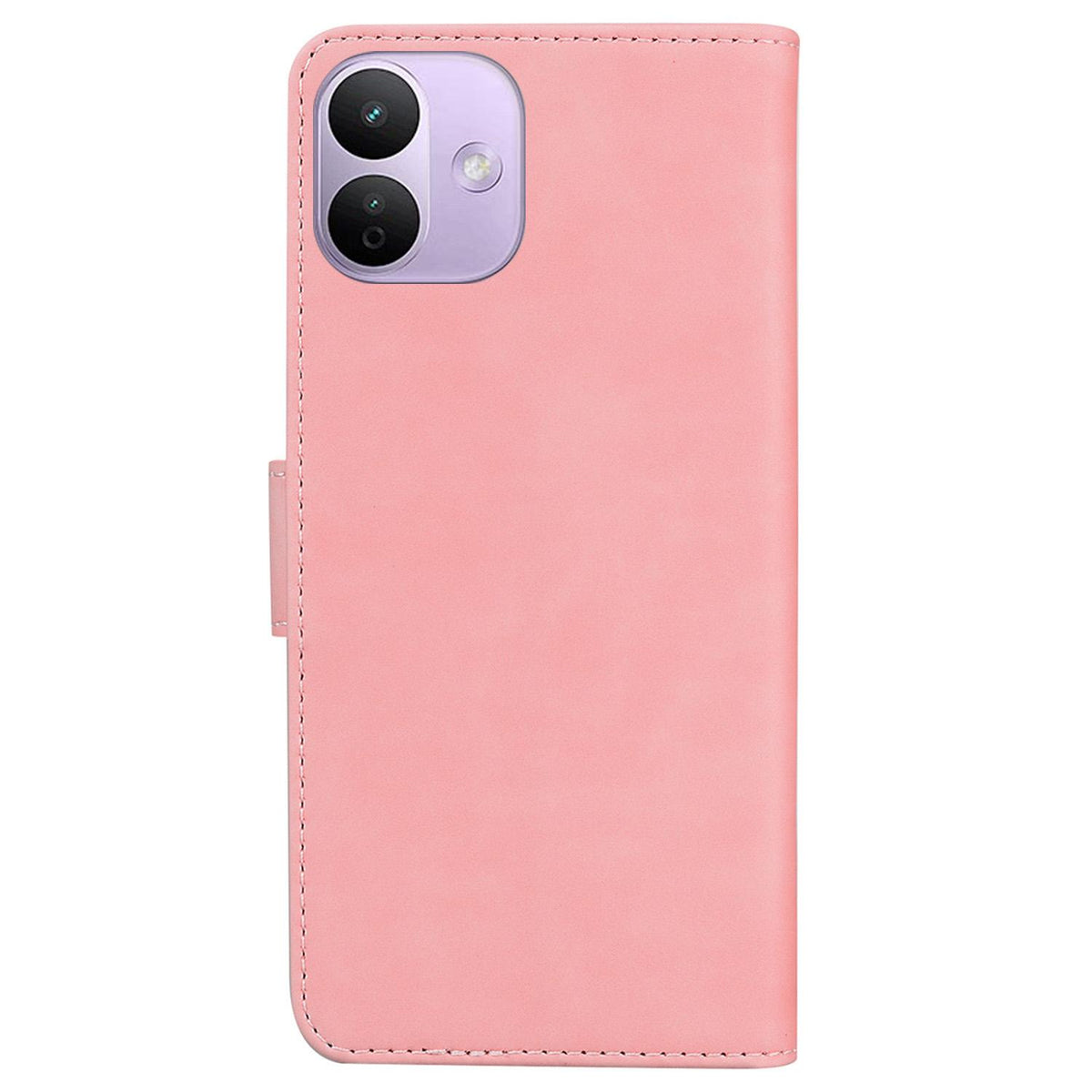 For Redmi Note 17 5G Global 169.7mmmm Skin Feel Pure Color Flip Leather Phone Case - Pink - EDA006713325D