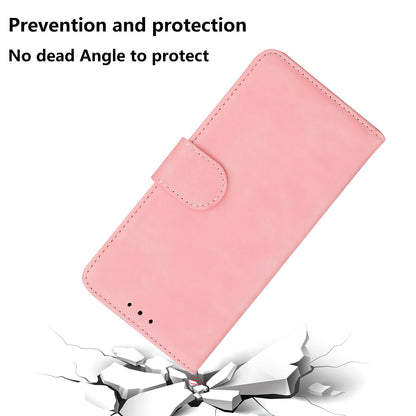 For Redmi Note 17 5G Global 169.7mmmm Skin Feel Pure Color Flip Leather Phone Case - Pink - EDA006713325D