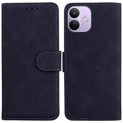 For Redmi Note 17 5G Global 169.7mmmm Skin Feel Pure Color Flip Leather Phone Case - Black - EDA006713325F