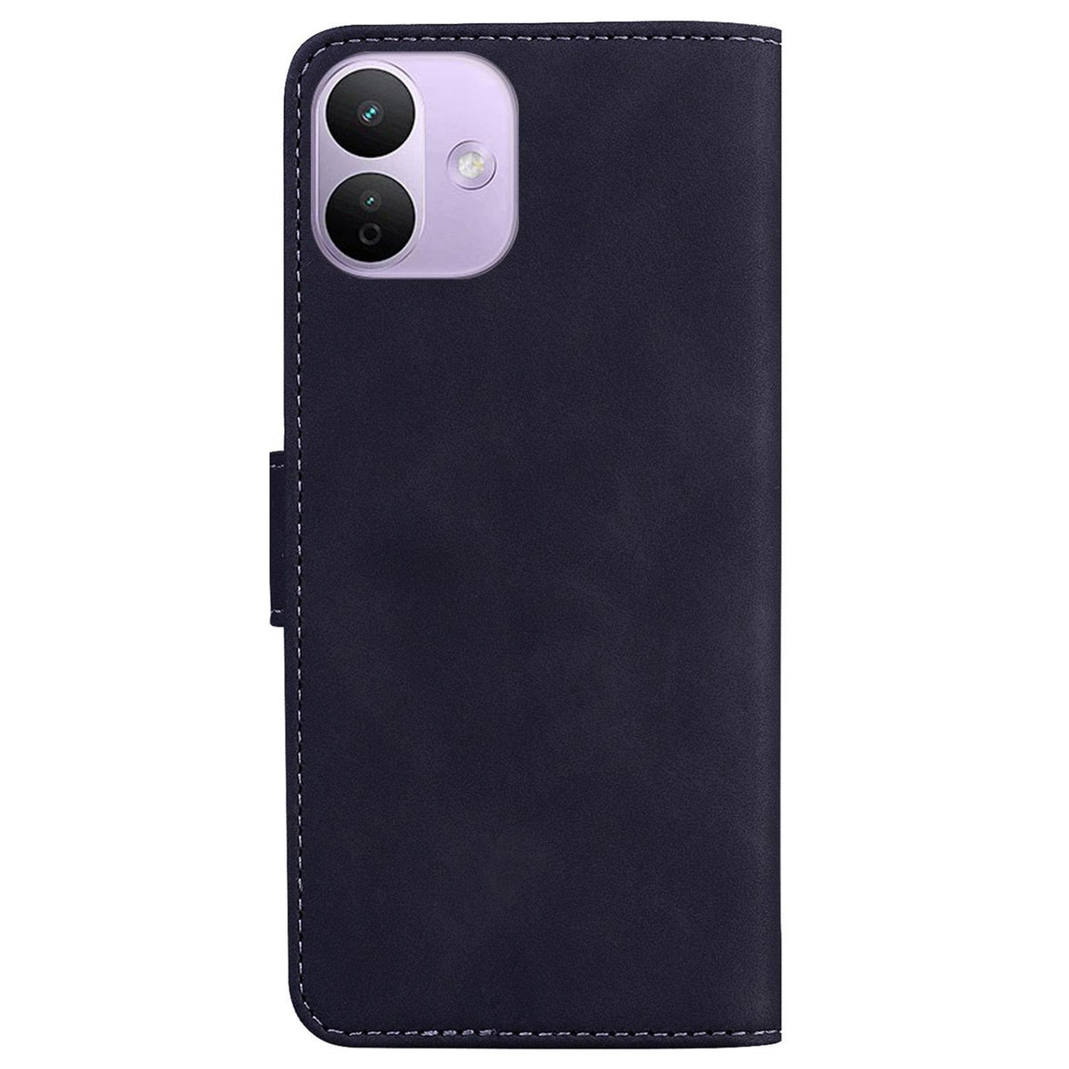 For Redmi Note 17 5G Global 169.7mmmm Skin Feel Pure Color Flip Leather Phone Case - Black - EDA006713325F