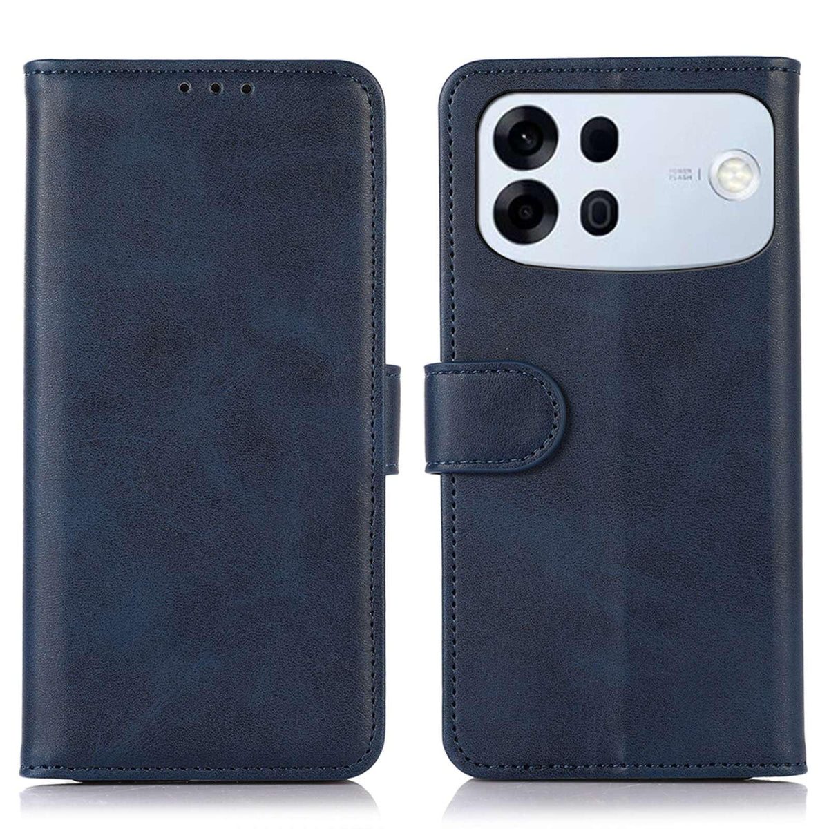 For OPPO A7 Pro Max 5G Cow Texture Flip Leather Phone Case - Blue - EDA006714704B