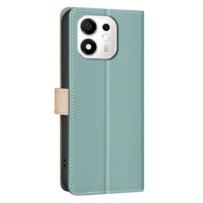 For Honor 600 Smart 5G/X7e Plus 5G Color Matching RFID Anti-theft Leather Phone Case - Green - EDA006717329A