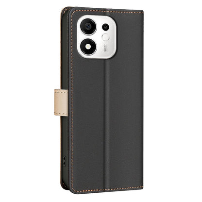 For Honor 600 Smart 5G/X7e Plus 5G Color Matching RFID Anti-theft Leather Phone Case - Black - EDA006717329C