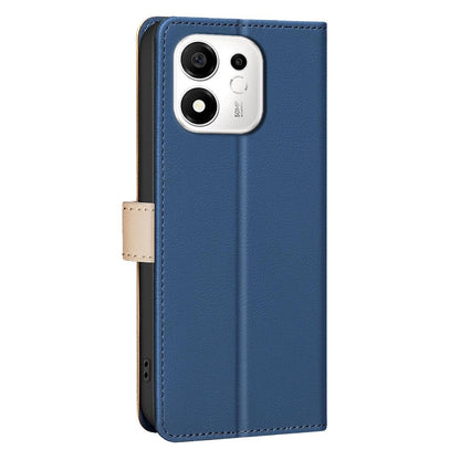 For Honor 600 Smart 5G/X7e Plus 5G Color Matching RFID Anti-theft Leather Phone Case - Blue - EDA006717329E