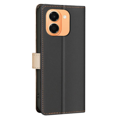 For Honor X7e 4G / X6e Color Matching RFID Anti-theft Leather Phone Case - Black - EDA006717330C
