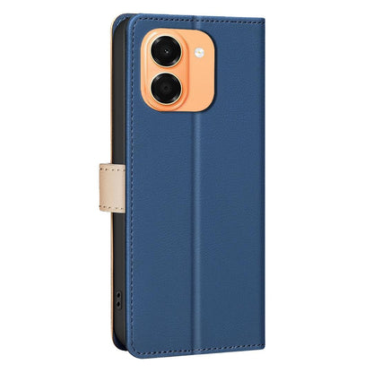 For Honor X7e 4G / X6e Color Matching RFID Anti-theft Leather Phone Case - Blue - EDA006717330E