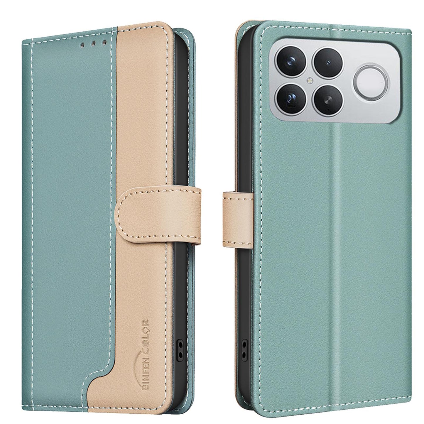 For Redmi K90 Pro Max/Poco F8 Ultra Color Matching RFID Anti-theft Leather Phone Case(Green)