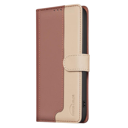 For Redmi K90 Pro Max/Poco F8 Ultra Color Matching RFID Anti-theft Leather Phone Case(Brown)