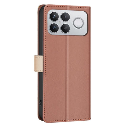 For Redmi K90 Pro Max/Poco F8 Ultra Color Matching RFID Anti-theft Leather Phone Case(Brown)