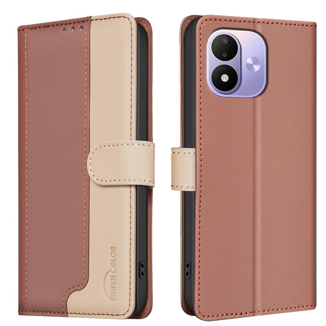 For Redmi Note 17 Pro 5G Global 163mm Color Matching RFID Anti-theft Leather Phone Case(Brown)