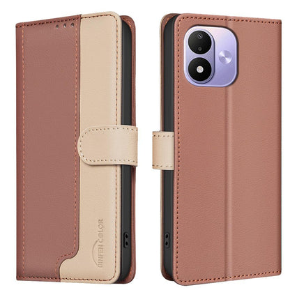 For Redmi Note 17 Pro 5G Global 163mm Color Matching RFID Anti-theft Leather Phone Case(Brown)