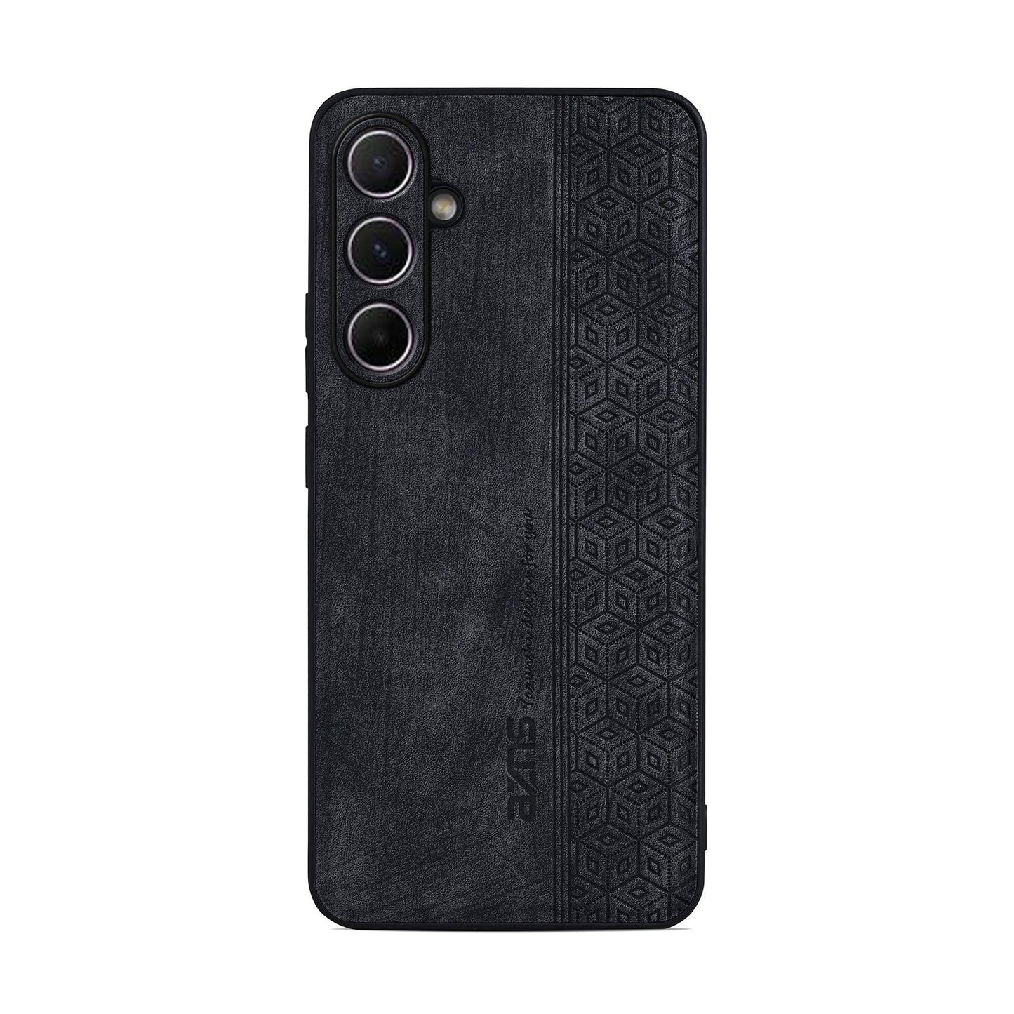 For Galaxy S26 FE 5G AZNS 3D Embossed Skin Feel Phone Case(Black)