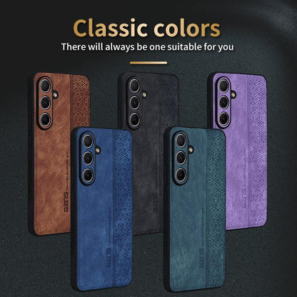 For Galaxy S26 FE 5G AZNS 3D Embossed Skin Feel Phone Case(Brown)
