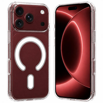 For iPhone 18 Pro Large Hole Camera MagSafe Magnetic Clear Acrylic TPU Case - Transparent - EDA006727310A