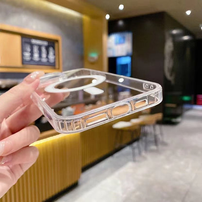 For iPhone 18 Pro Large Hole Camera MagSafe Magnetic Clear Acrylic TPU Case - Transparent - EDA006727310A
