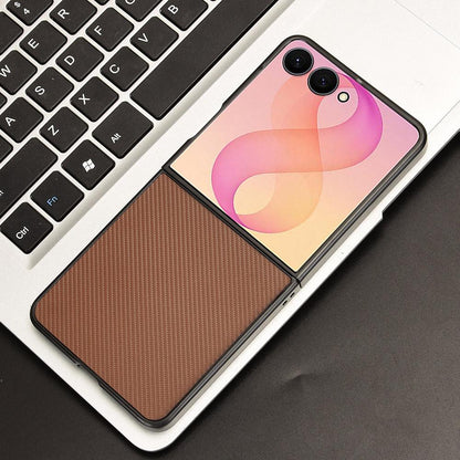 For Galaxy Z Flip8 5G PU Leather PC Phone Case(Brown)