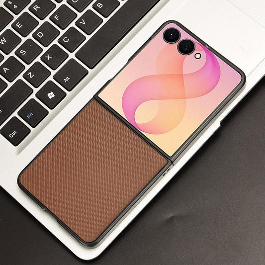 For Galaxy Z Flip8 5G PU Leather PC Phone Case(Brown)