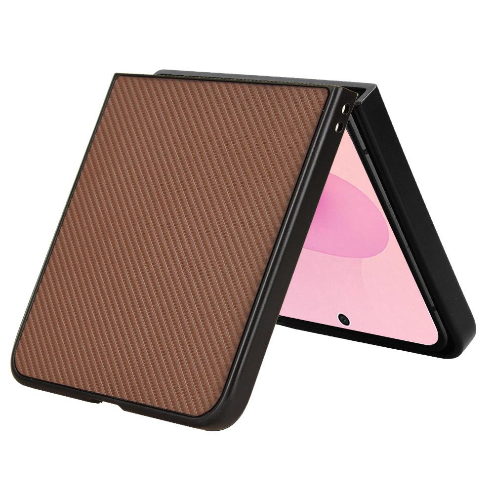 For Galaxy Z Flip8 5G PU Leather PC Phone Case(Brown)