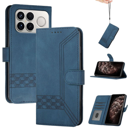 For Redmi K90 Pro Max / Poco F8 Ultra Cubic Skin Feel Flip Leather Phone Case(Blue)