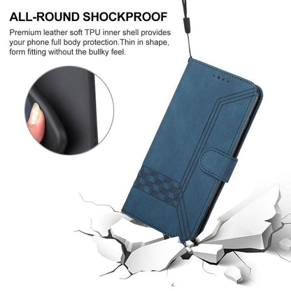 For Redmi K90 Pro Max / Poco F8 Ultra Cubic Skin Feel Flip Leather Phone Case(Blue)