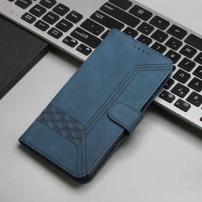 For Redmi K90 Pro Max / Poco F8 Ultra Cubic Skin Feel Flip Leather Phone Case(Blue)
