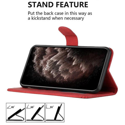 For Redmi K90 Pro Max / Poco F8 Ultra Cubic Skin Feel Flip Leather Phone Case(Red)