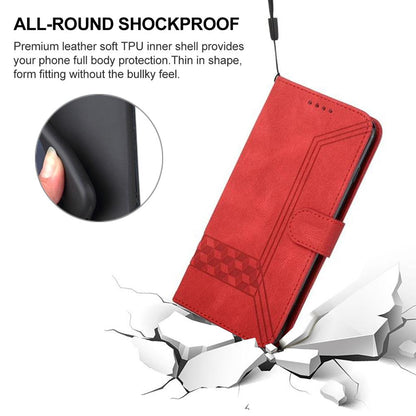 For Redmi K90 Pro Max / Poco F8 Ultra Cubic Skin Feel Flip Leather Phone Case(Red)