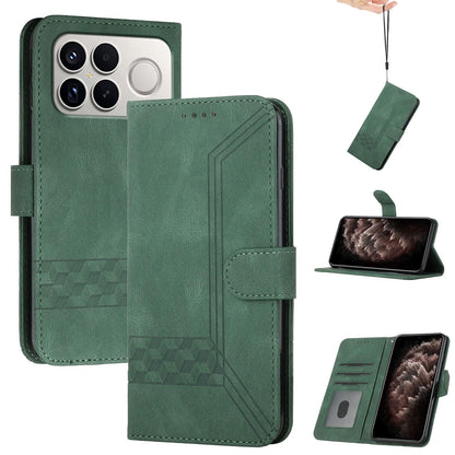 For Redmi K90 Pro Max / Poco F8 Ultra Cubic Skin Feel Flip Leather Phone Case(Green)