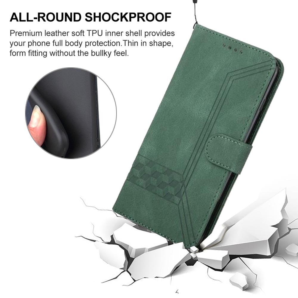 For Redmi K90 Pro Max / Poco F8 Ultra Cubic Skin Feel Flip Leather Phone Case(Green)