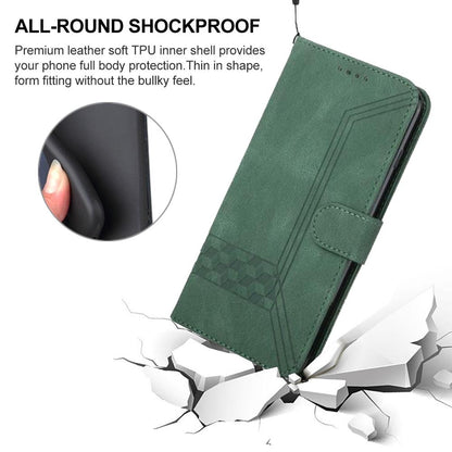 For Redmi K90 Pro Max / Poco F8 Ultra Cubic Skin Feel Flip Leather Phone Case(Green)