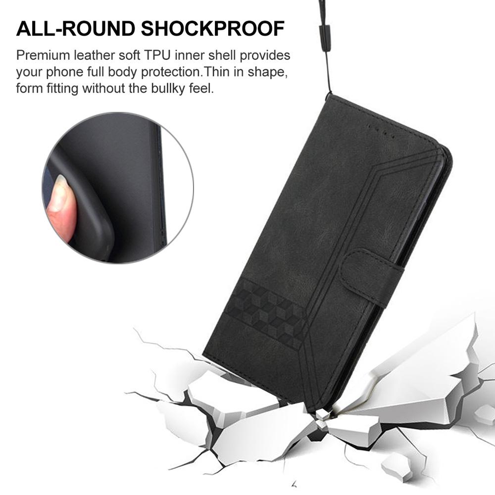 For Redmi K90 Pro Max / Poco F8 Ultra Cubic Skin Feel Flip Leather Phone Case(Black)