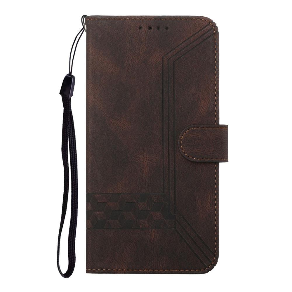 For Redmi K90 Pro Max / Poco F8 Ultra Cubic Skin Feel Flip Leather Phone Case(Brown)