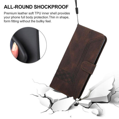 For Redmi K90 Pro Max / Poco F8 Ultra Cubic Skin Feel Flip Leather Phone Case(Brown)