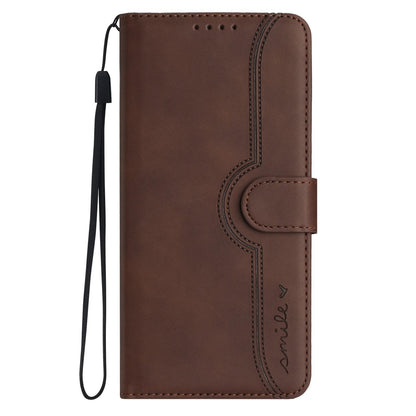 For Redmi K90 Pro Max / Poco F8 Ultra Heart Pattern Skin Feel Leather Phone Case(Brown)
