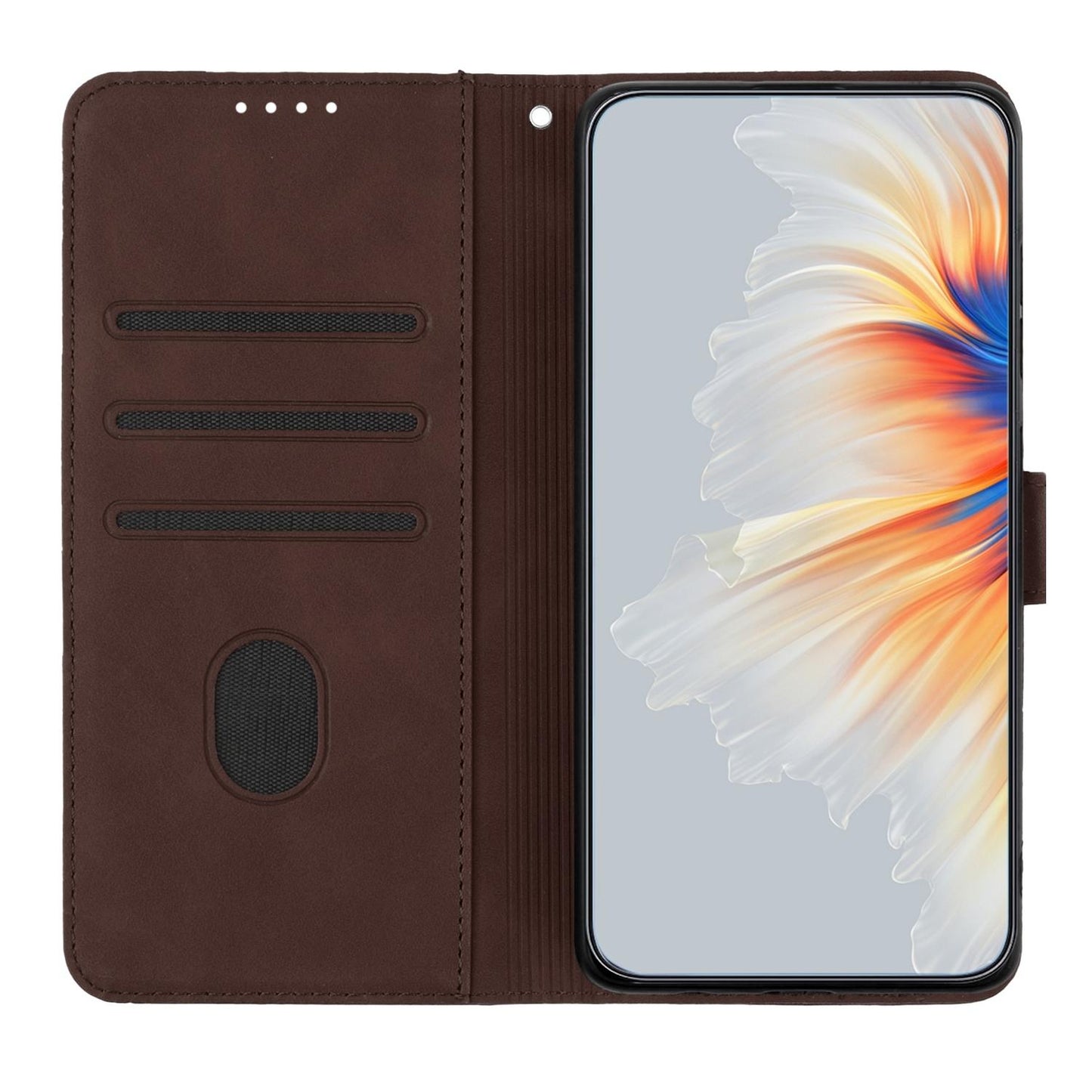 For Redmi K90 Pro Max / Poco F8 Ultra Heart Pattern Skin Feel Leather Phone Case(Brown)