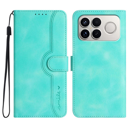 For Redmi K90 Pro Max / Poco F8 Ultra Heart Pattern Skin Feel Leather Phone Case(Light Blue)