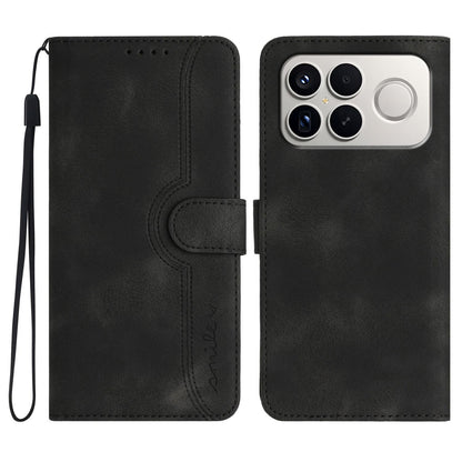 For Redmi K90 Pro Max / Poco F8 Ultra Heart Pattern Skin Feel Leather Phone Case(Black)