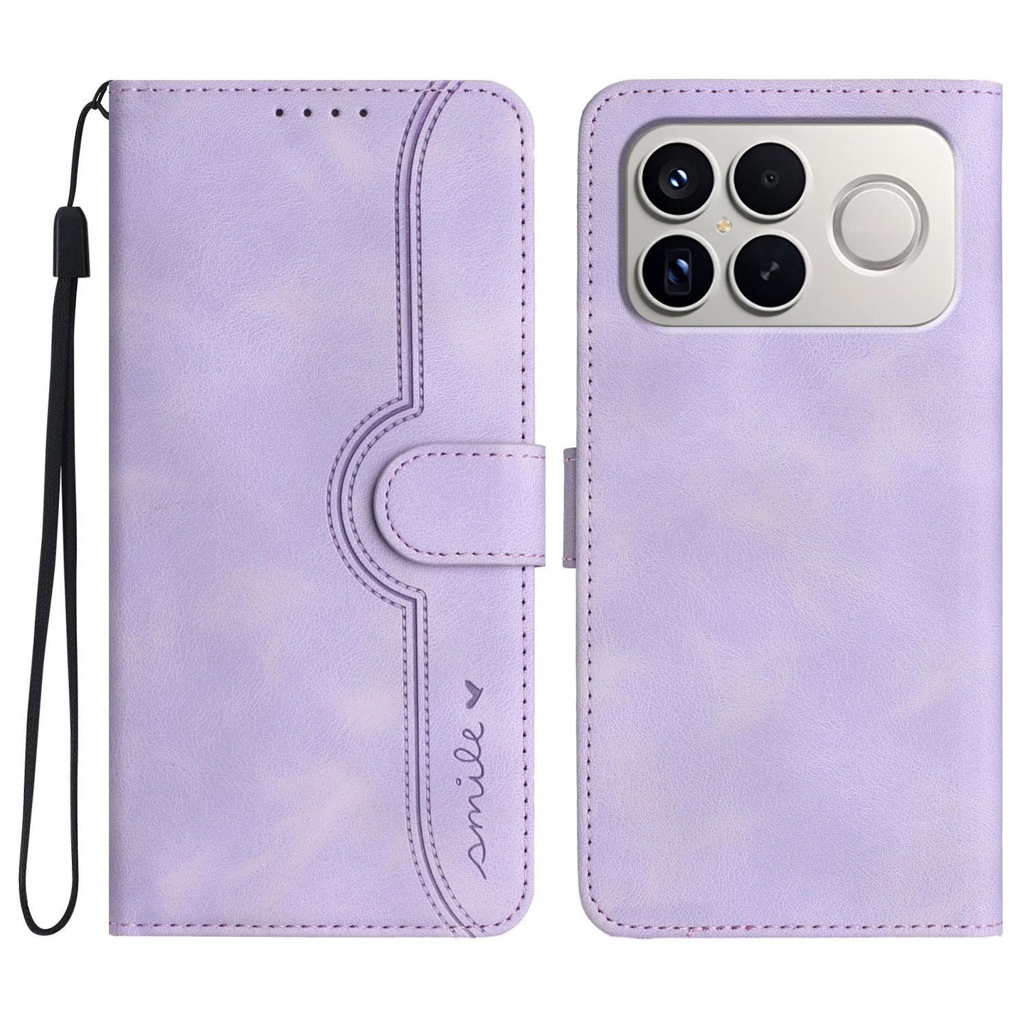 For Redmi K90 Pro Max / Poco F8 Ultra Heart Pattern Skin Feel Leather Phone Case(Purple)