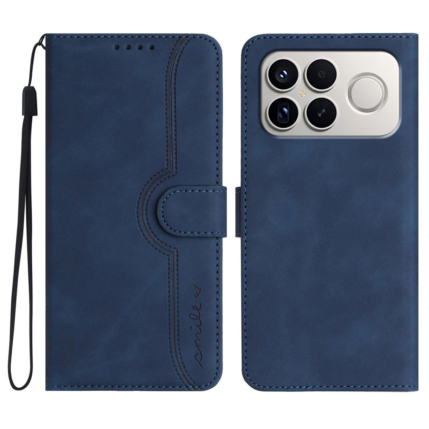 For Redmi K90 Pro Max / Poco F8 Ultra Heart Pattern Skin Feel Leather Phone Case(Royal Blue)
