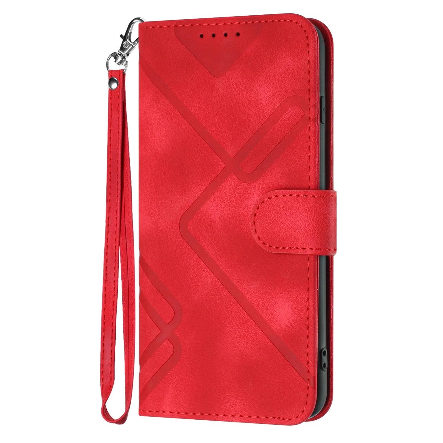 For Redmi K90 Pro Max / Poco F8 Ultra Line Pattern Skin Feel Leather Phone Case(Red)