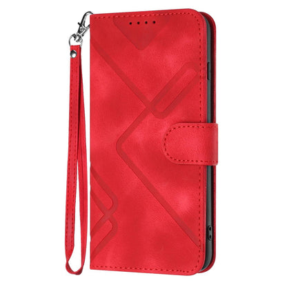For Redmi K90 Pro Max / Poco F8 Ultra Line Pattern Skin Feel Leather Phone Case(Red)