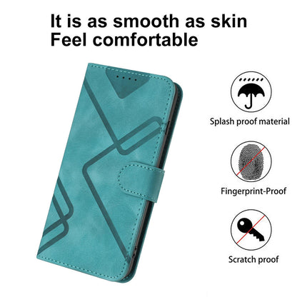 For Redmi K90 Pro Max / Poco F8 Ultra Line Pattern Skin Feel Leather Phone Case(Light Blue)