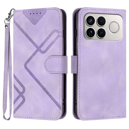 For Redmi K90 Pro Max / Poco F8 Ultra Line Pattern Skin Feel Leather Phone Case(Light Purple)